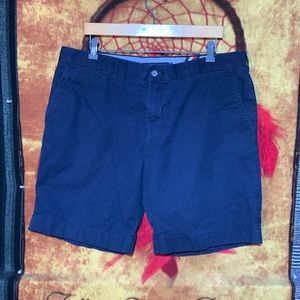 TOMMY HILFIGER-men’s navy blue cotton flat from chino/khaki shorts